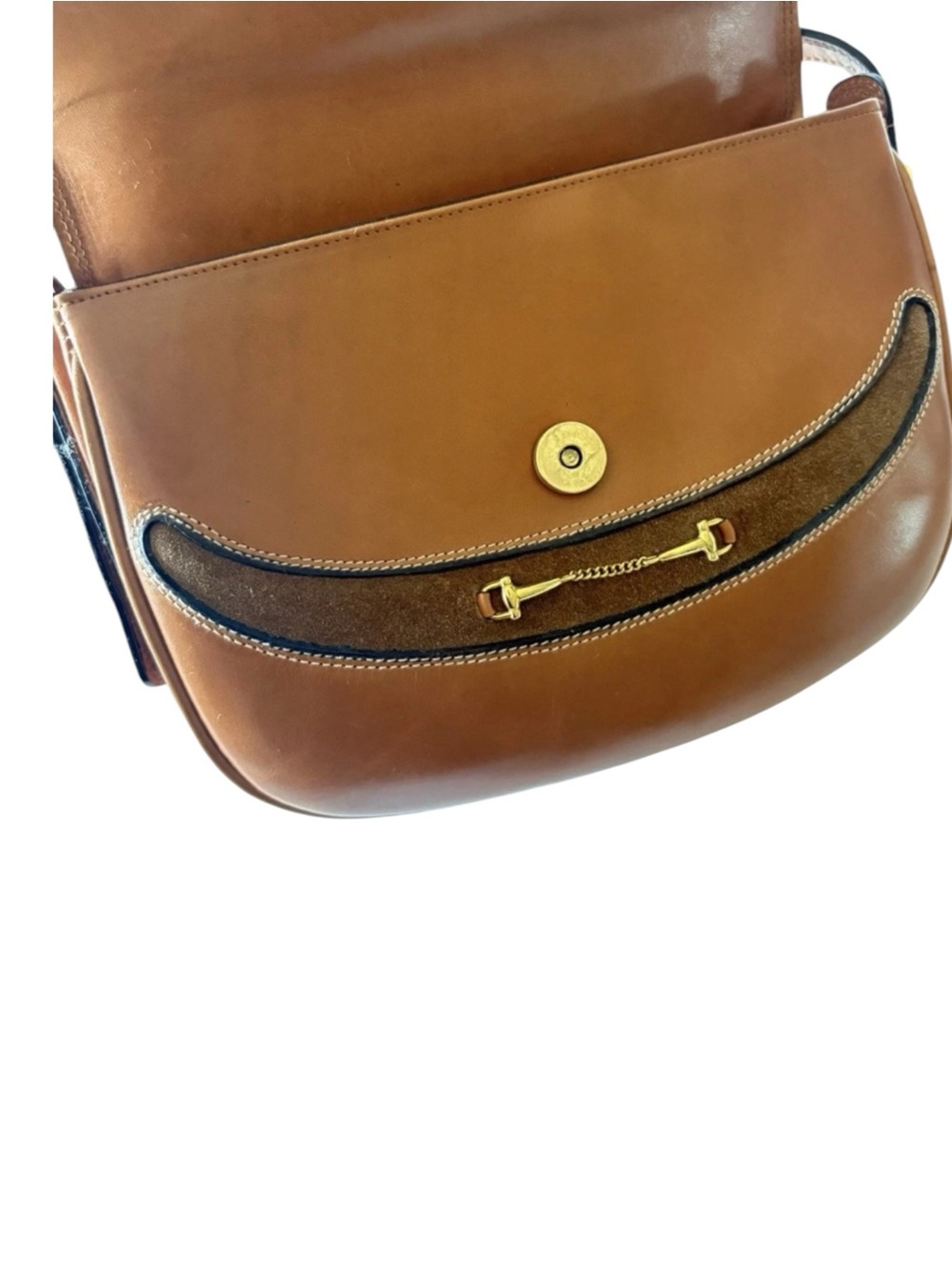 Vintage Bally Switzerland Brown Leather Horsebit Saddle Crossbody Bag - Picture 3 of 16